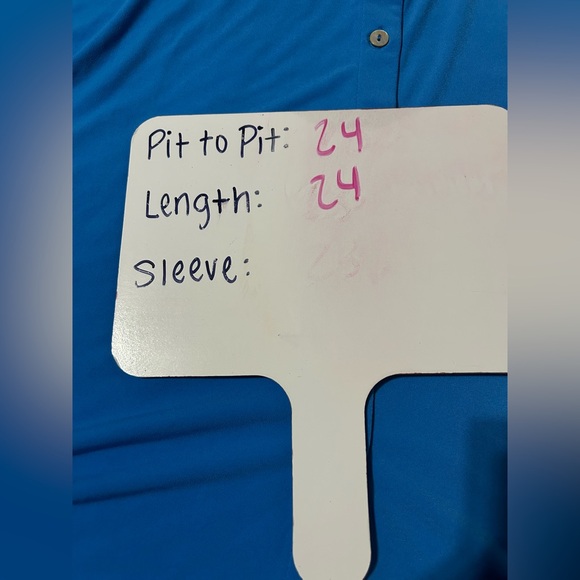 Susan Graver Liquid Knit Blouse Top Sz M Blue Button Front Casual Career Stretch - Picture 4 of 4